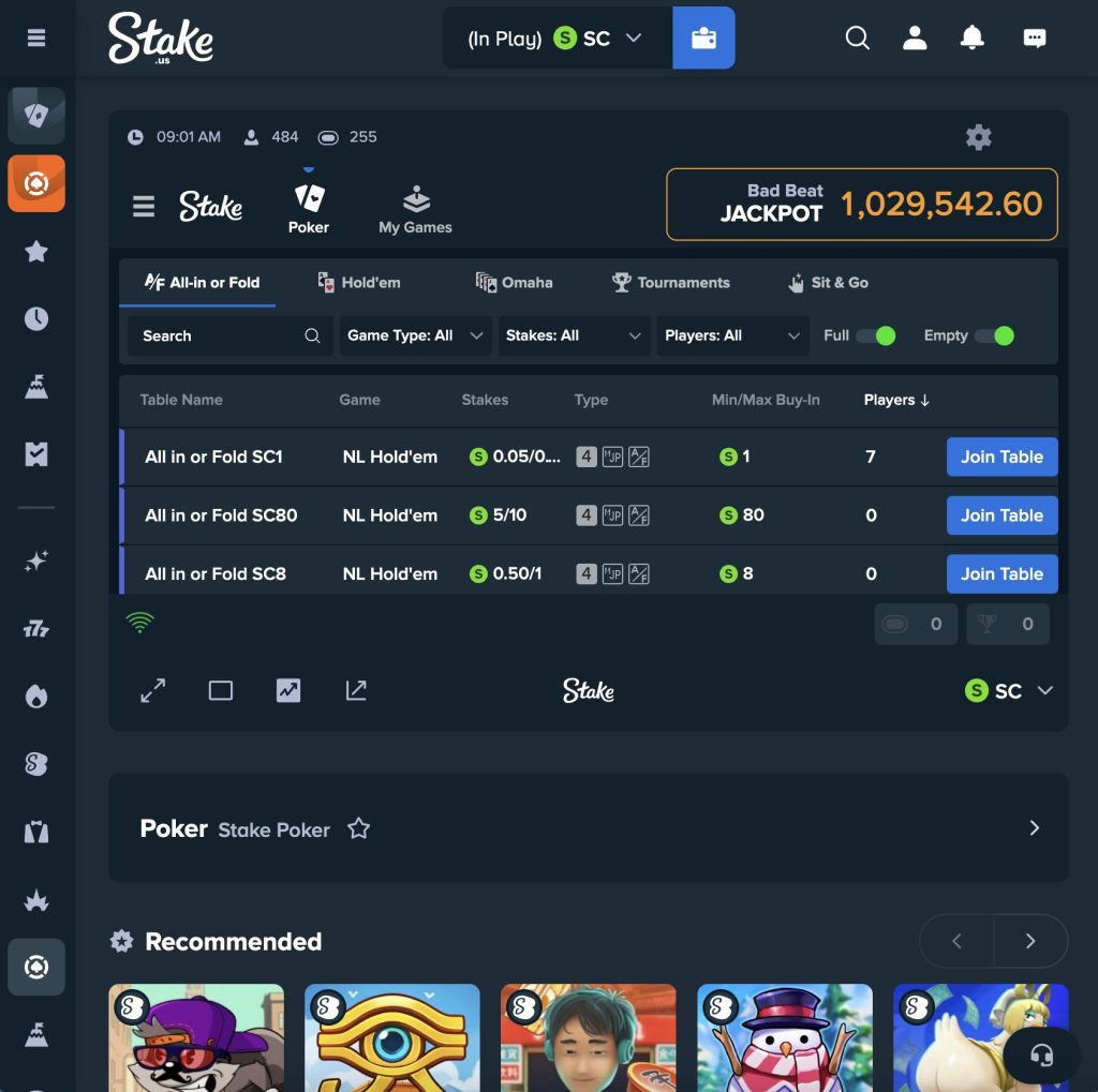 Stake US Poker Screenshot